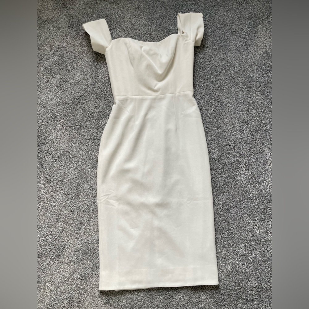 Dress the Population White Midi Bodycon Dress